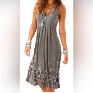 76 - NWOT AELSON Summer Sleeveless Mini Printed Vest Dress - Size XL